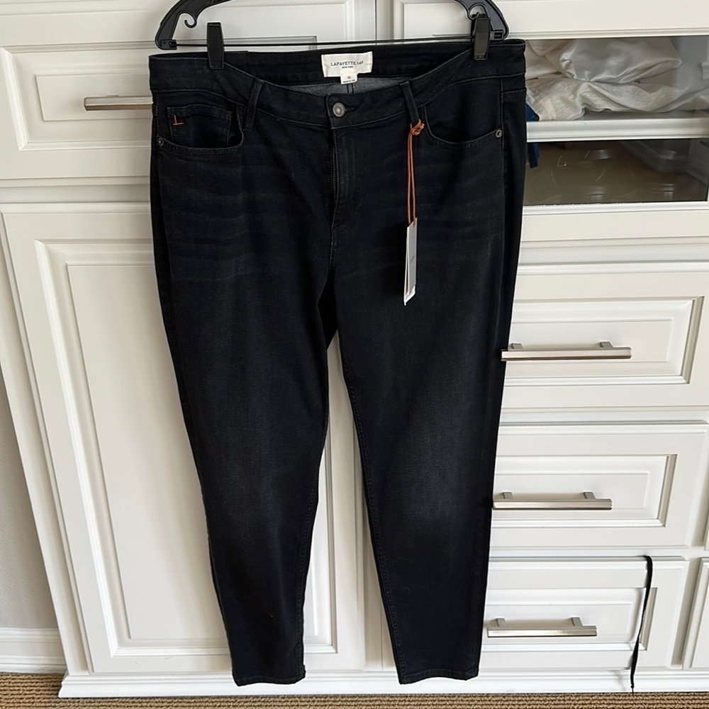 Lafayette 148 washed onyx denim jeans brand new tags attached